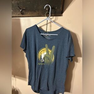 Ariat Blue Short Sleeve Tee with Cactus Design